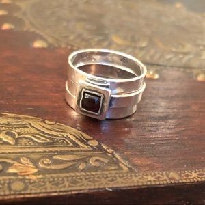 Silpada Sterling Silver Stackable Garnet Rings